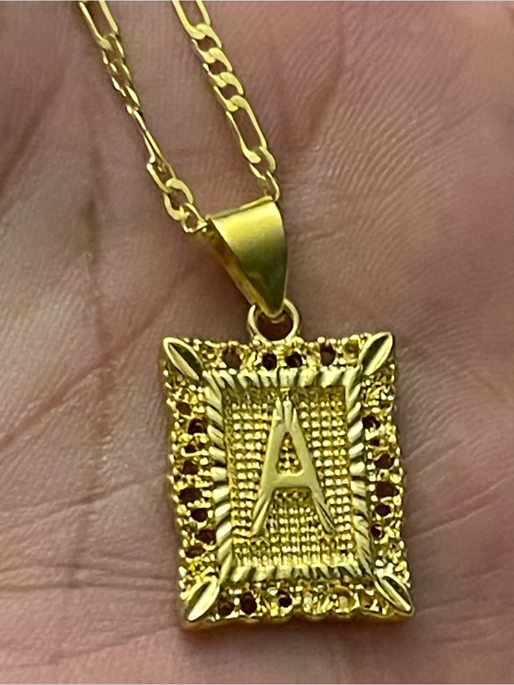 Gold Plated Initial 'A' Pendant Necklace - Elegant Monogram Jewelry